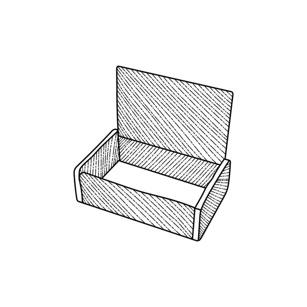 Wooden Box Delivery Line Art Style Creative Design vector