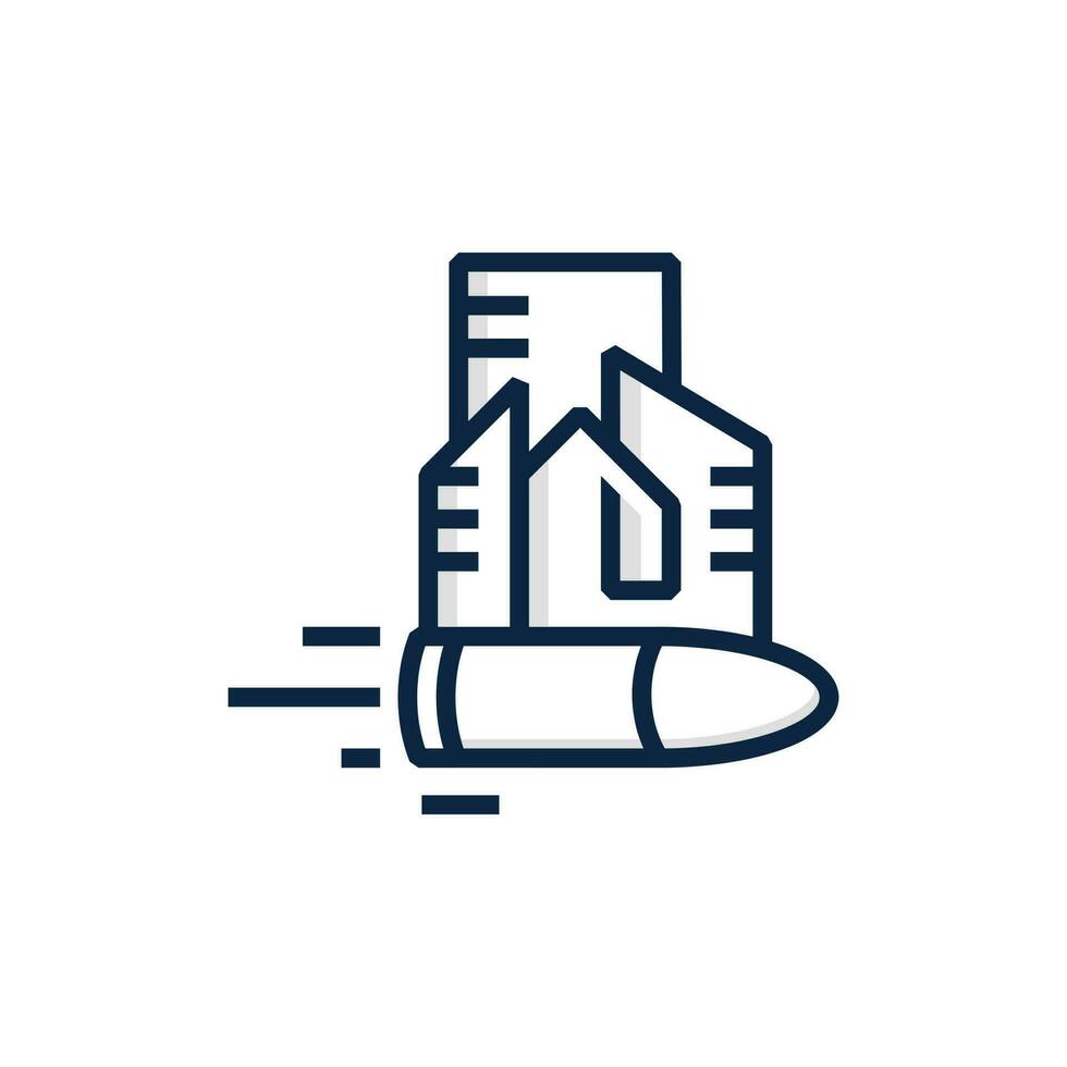 Bullet City icon, City scape logo vector