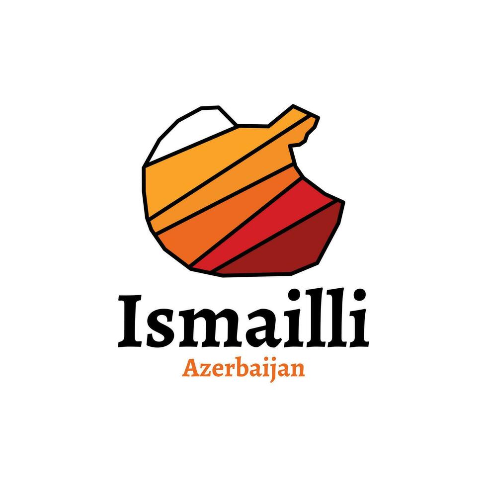 Ismailli Azerbaijan map, Azerbaijan city Ismailli. Map vector illustration