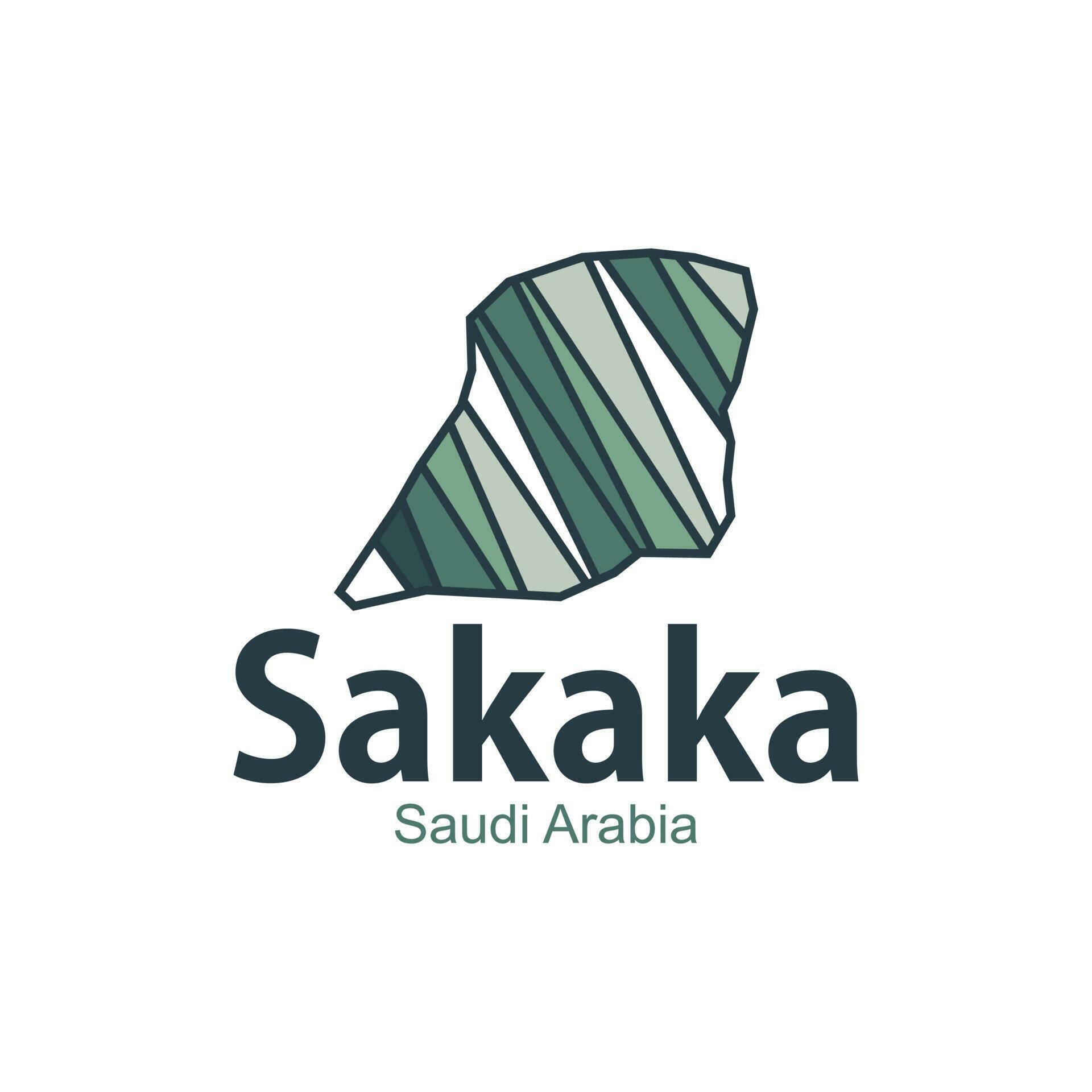 Saudi arabia, sakaka region high detailed map, geography graphic country, border vector