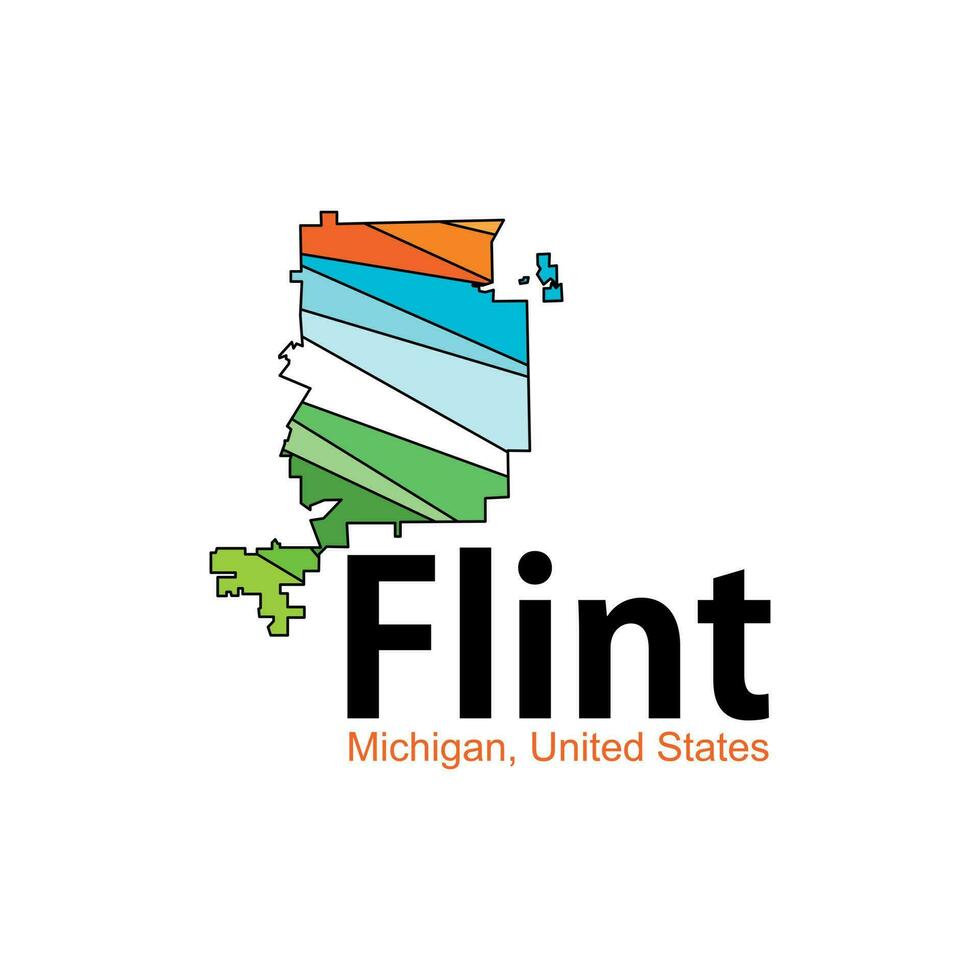 Map Of Flint Michigan United States City Creative Design vector