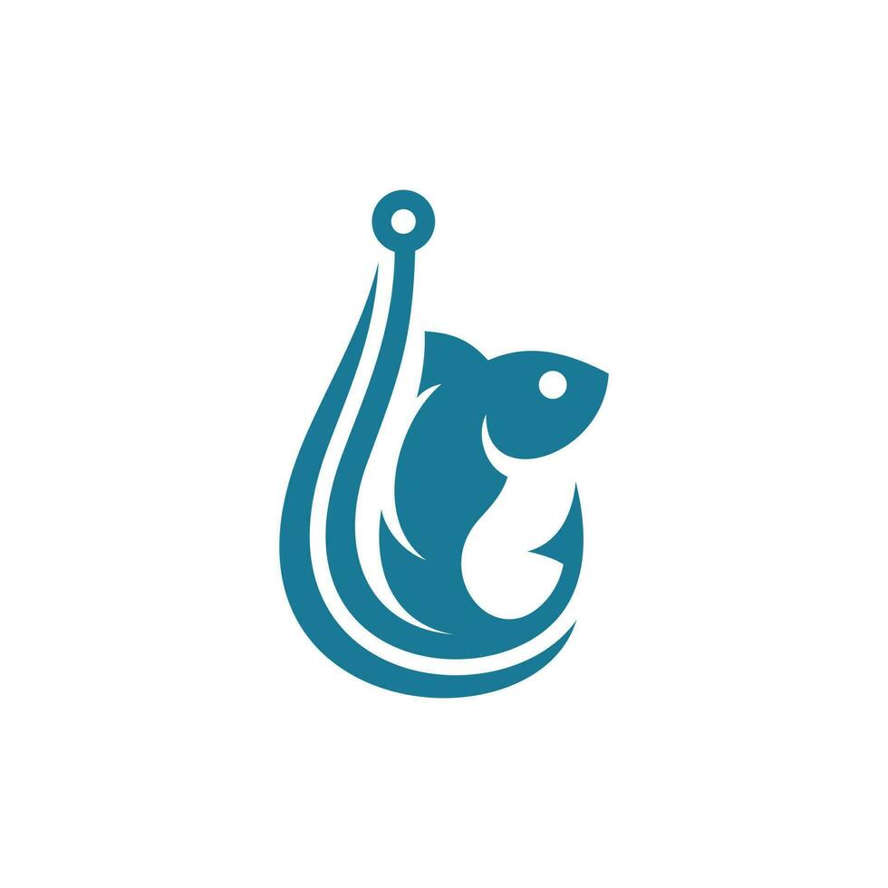Animal Fish With Hook Needle Modern Creative Logo vector