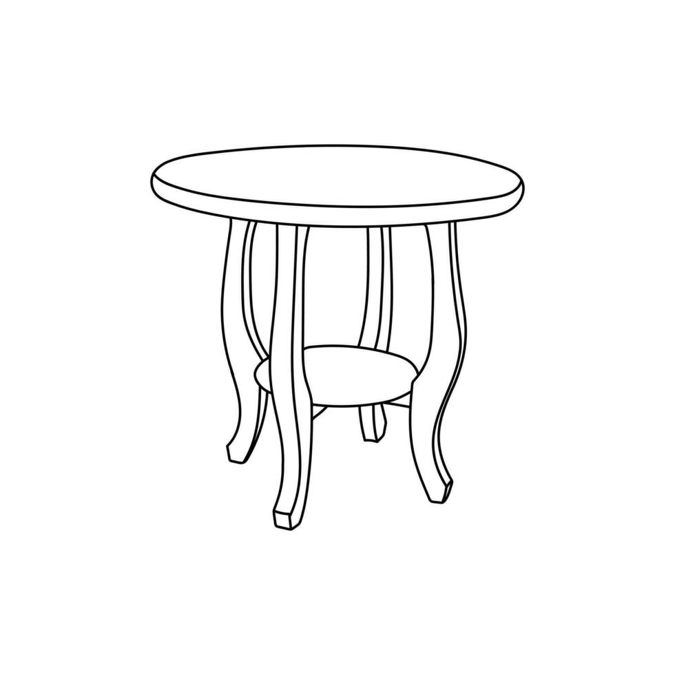 Table Top Round Line Simple Logo vector
