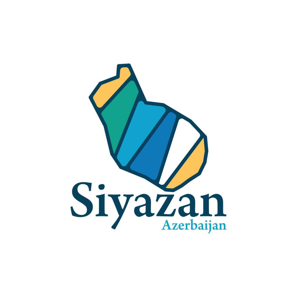 Azerbaijan city Siyazan. Map vector illustration, Azerbaijan map and black lettering design