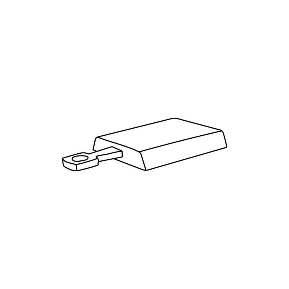 corte tablero cocina herramienta línea sencillo logo vector