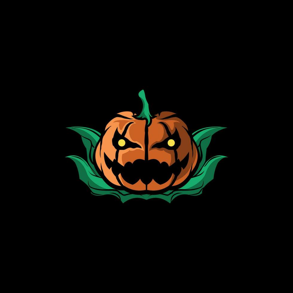 Smiling pumpkin halloween illustrations for your work logo, vector