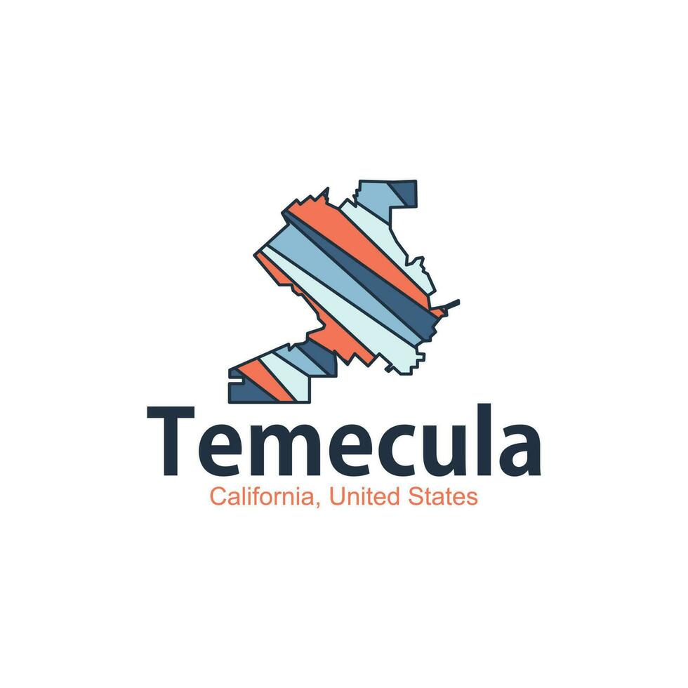 Map Of Temecula California City Geometric Design 24318838 Vector Art at