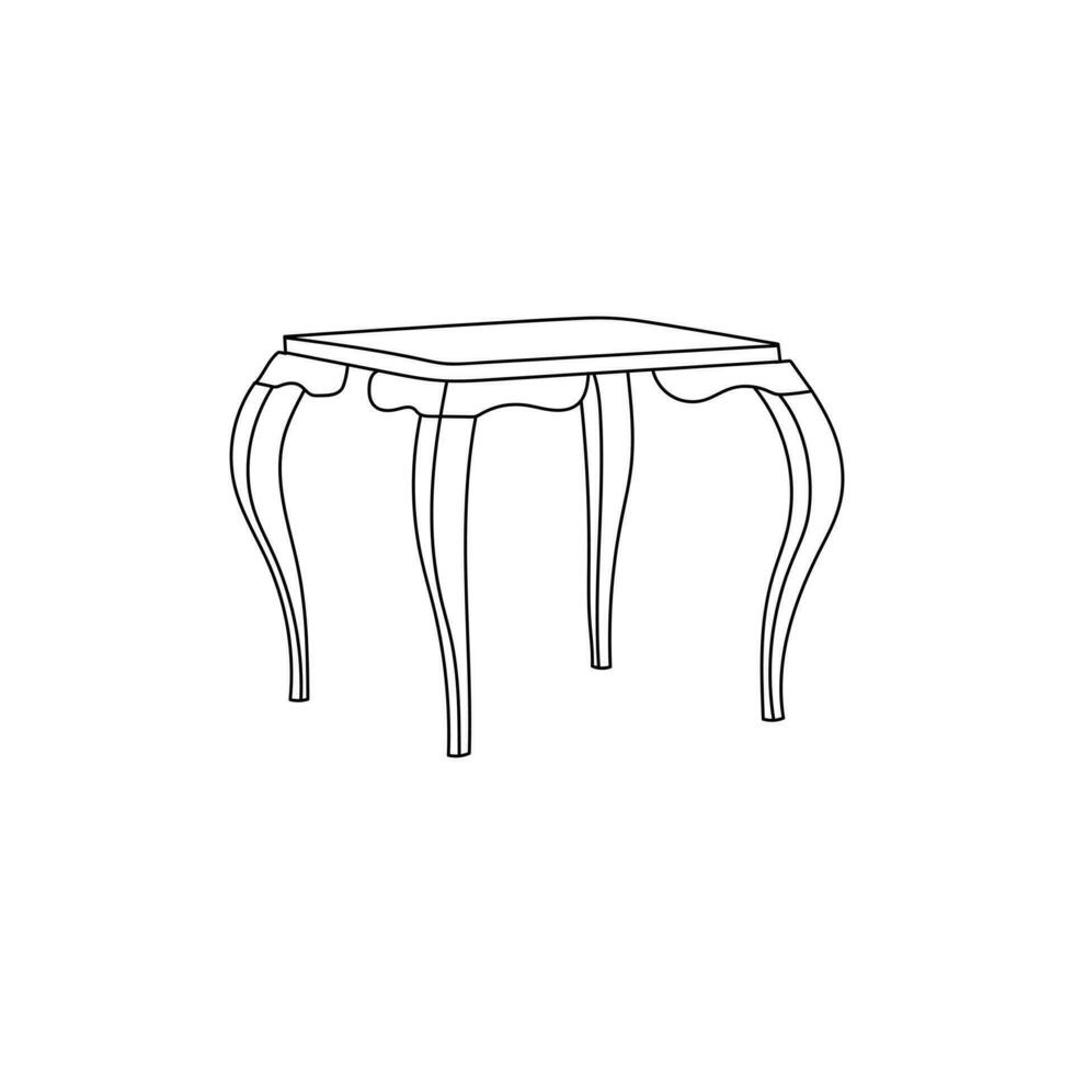 Table Elegant Furniture Line Simple Logo vector