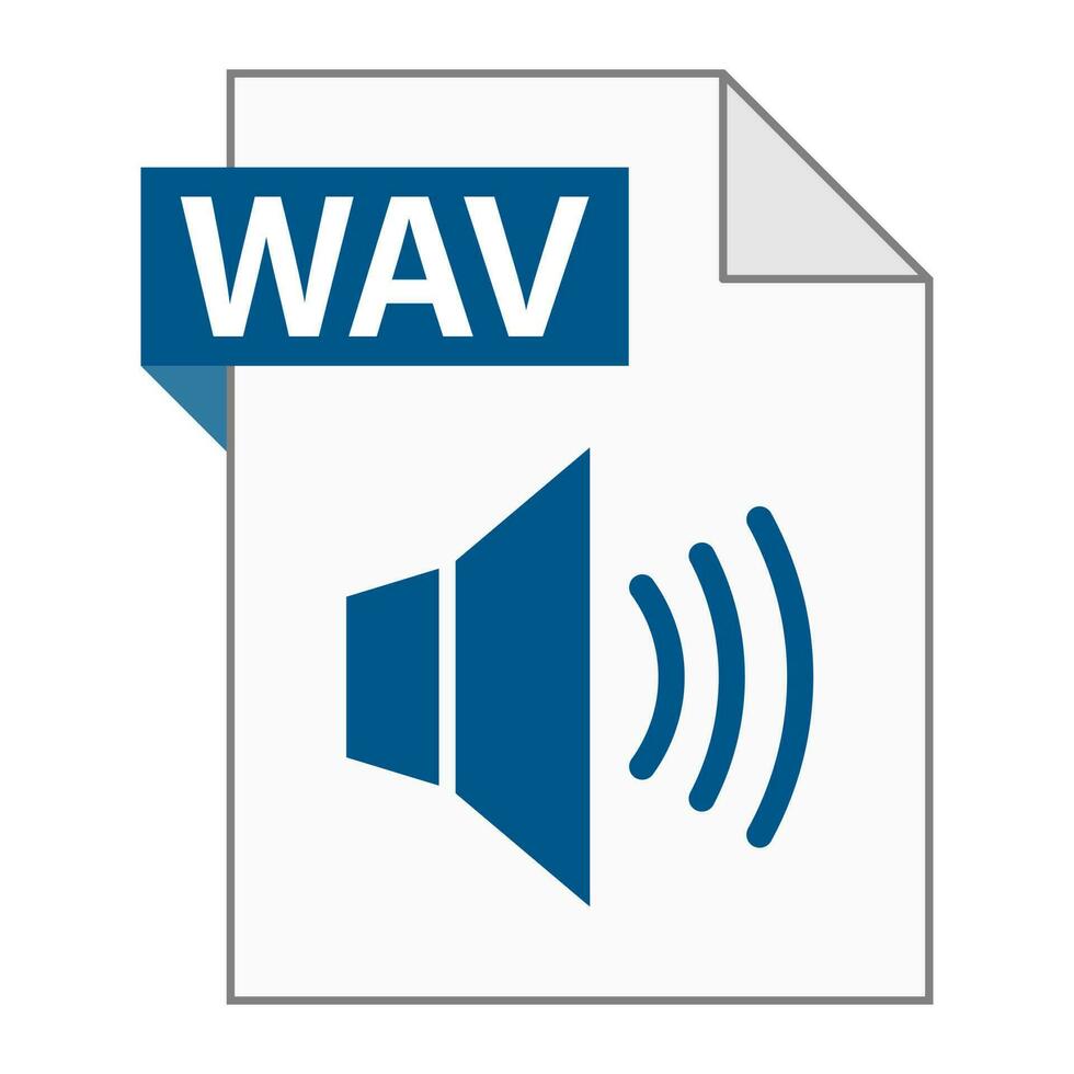 Modern flat design of WAV file icon for web vector