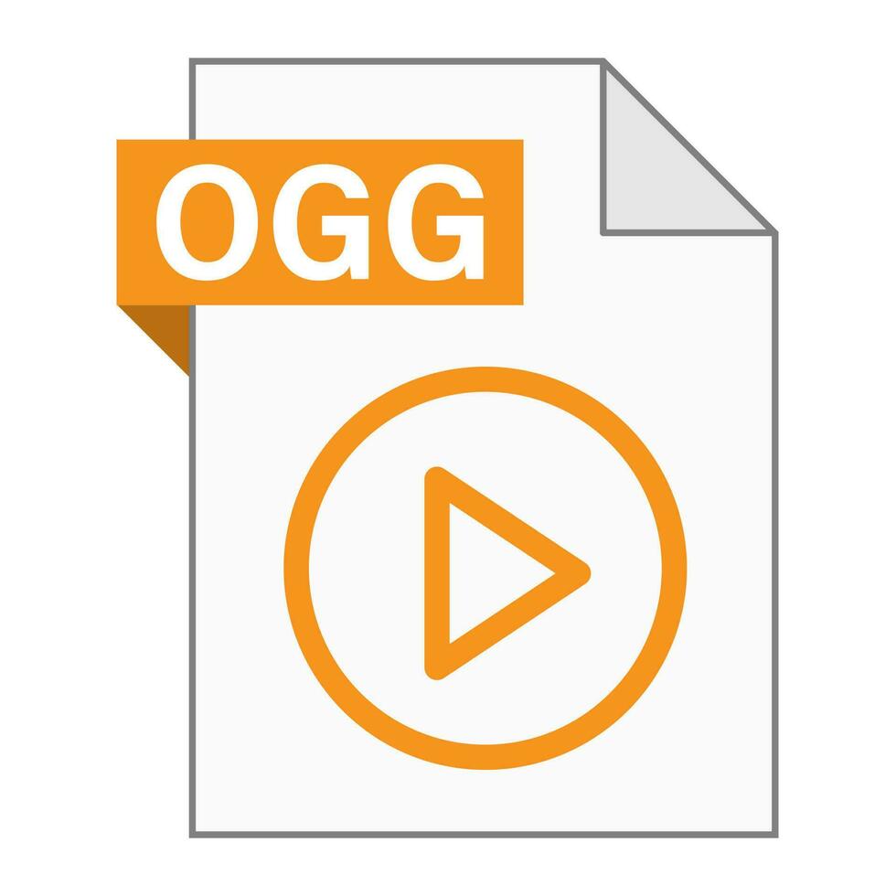 diseño plano moderno del icono de archivo ogg para web vector