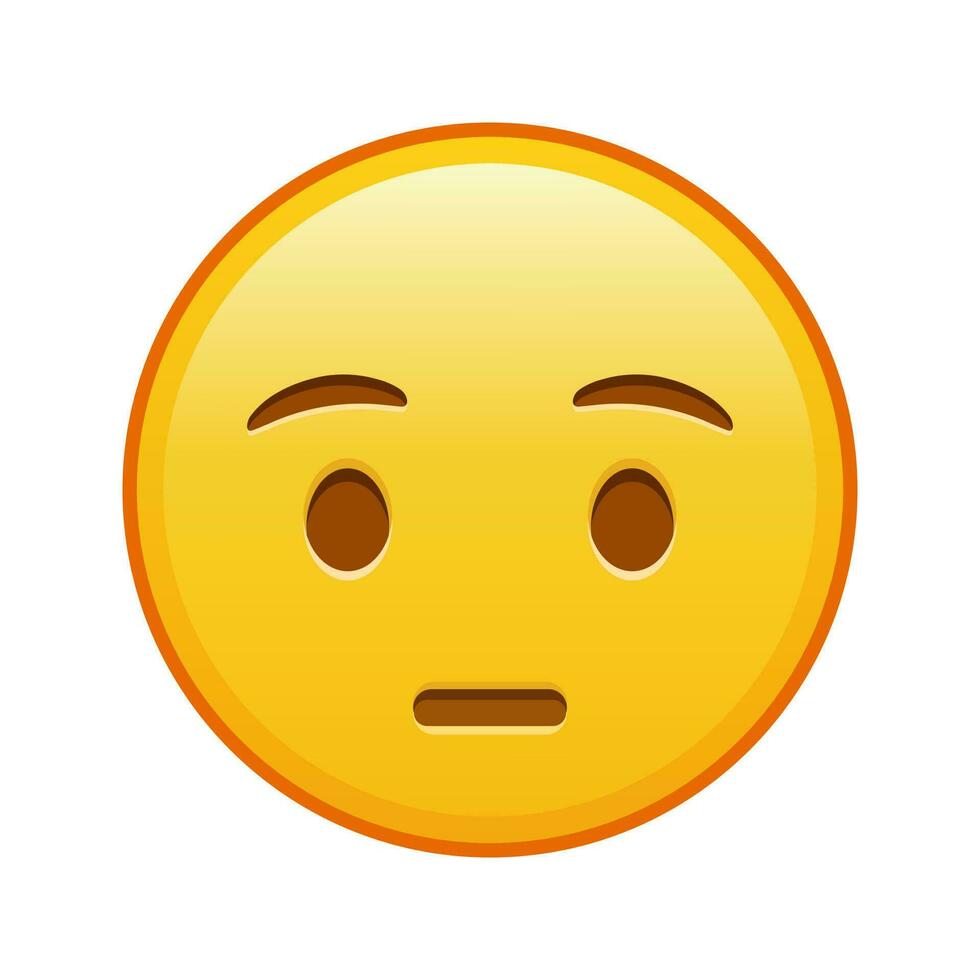 Hushed face Large size of yellow emoji smile vector