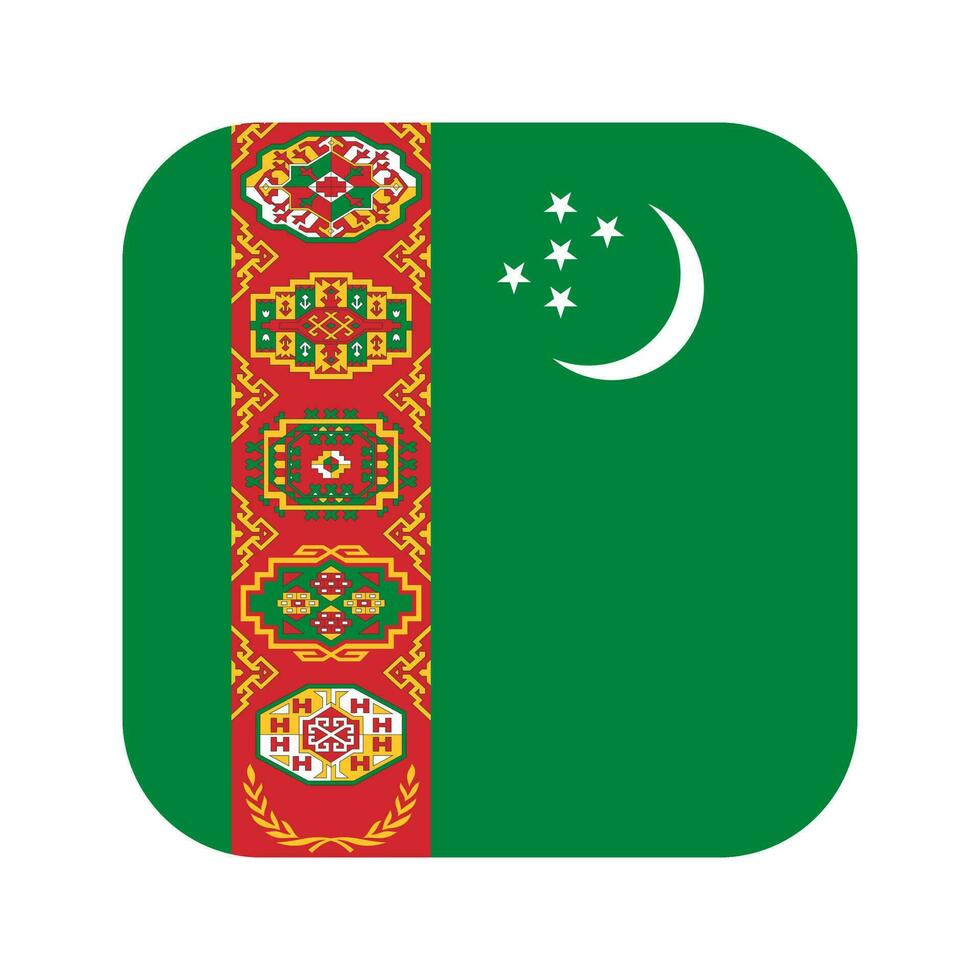 Turkmenistan flag simple illustration for independence day or election vector