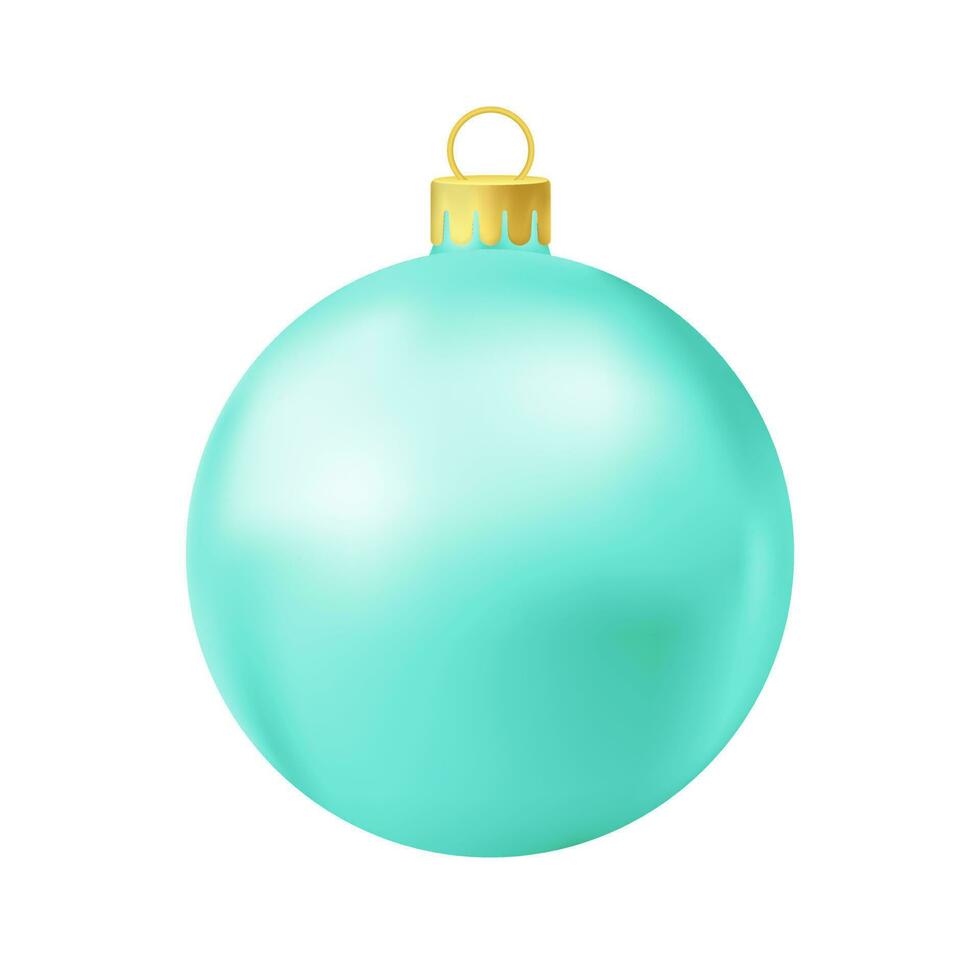 Turquoise Christmas tree ball vector