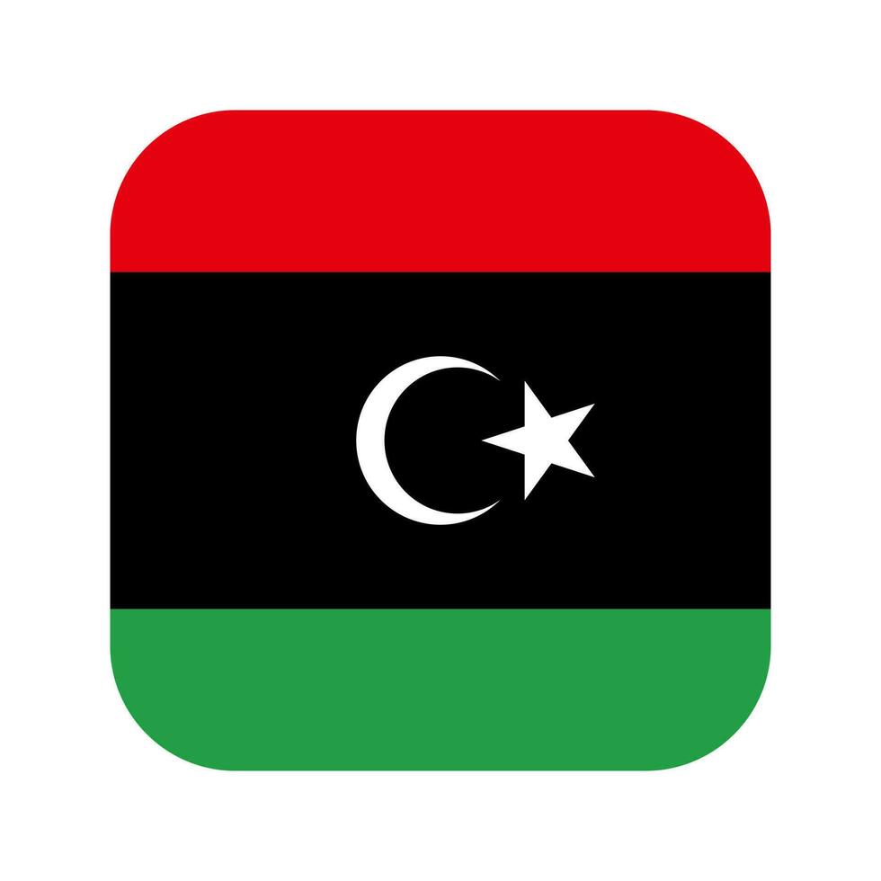 Libya flag simple illustration for independence day or election vector