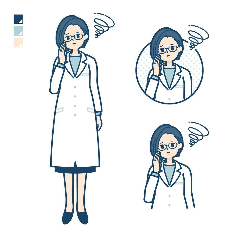 A woman doctor in a lab coat with be troubled images vector