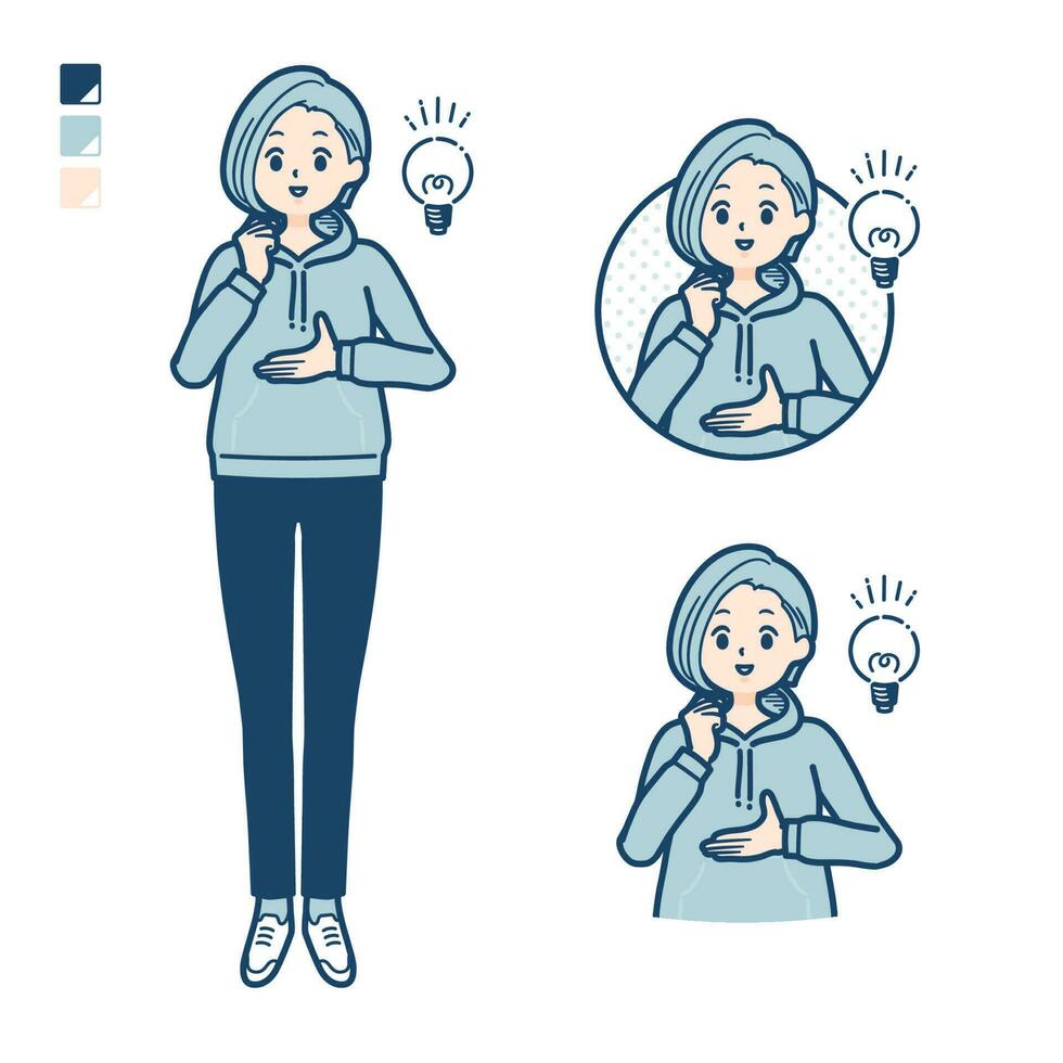A Young woman in a hoodie with came up with images vector