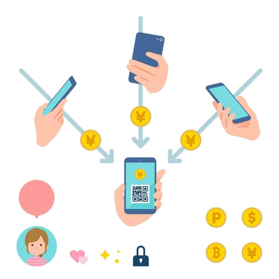 cashless flat one-way MONEY TRANSFER vector