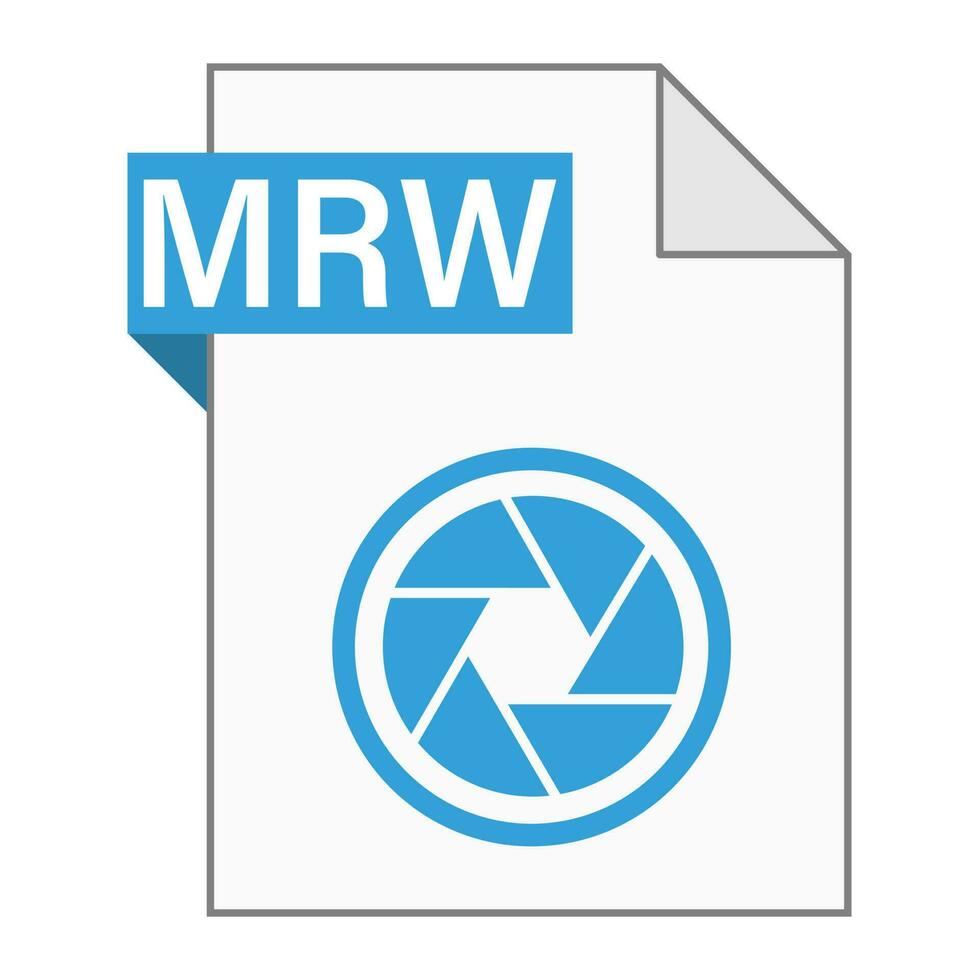 diseño plano moderno del icono de archivo mrw para web vector