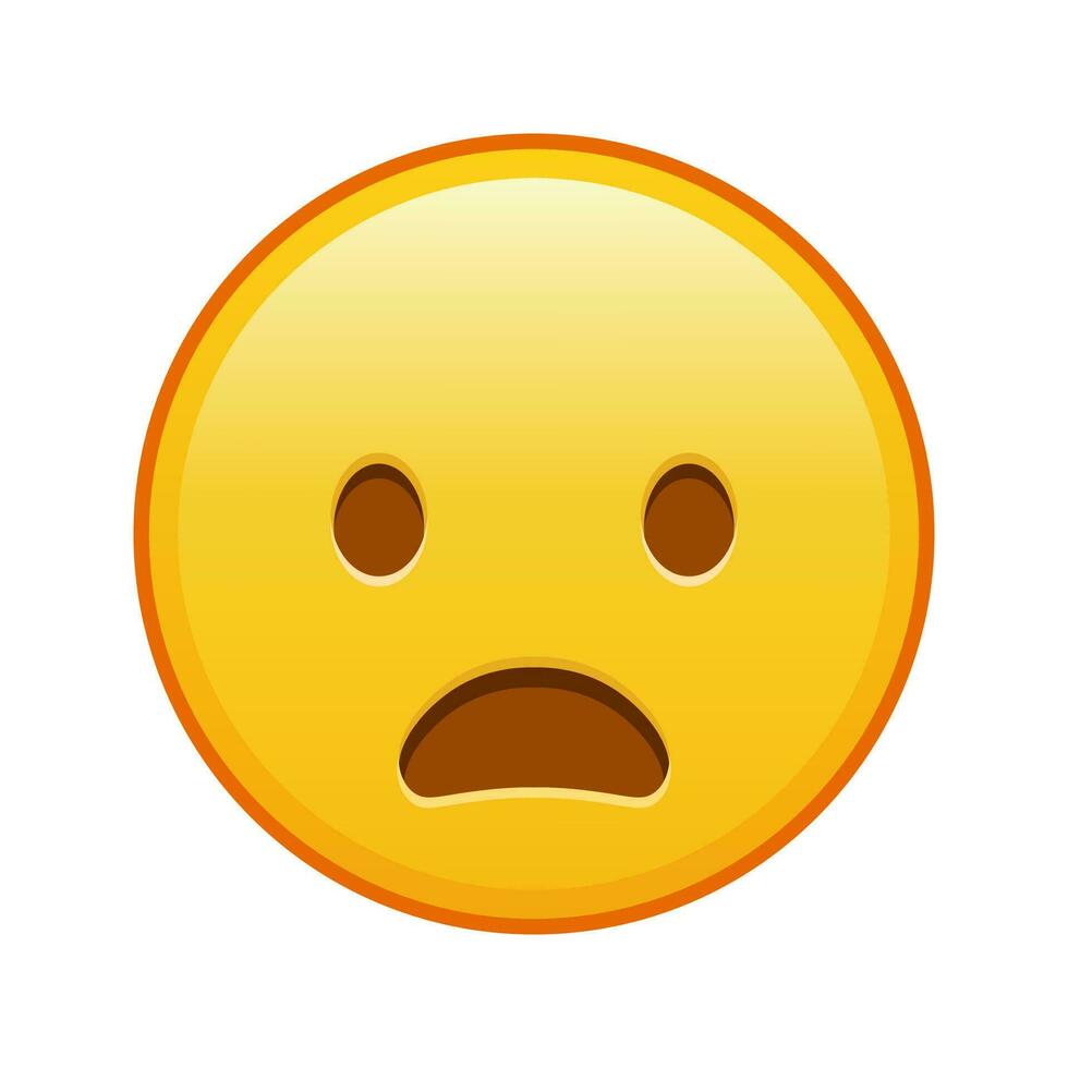 Frowning face with open mouth Large size of yellow emoji smile vector