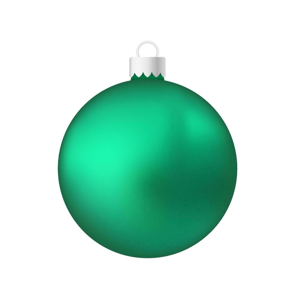 Green menthol Christmas tree toy or ball Volumetric and realistic color illustration vector