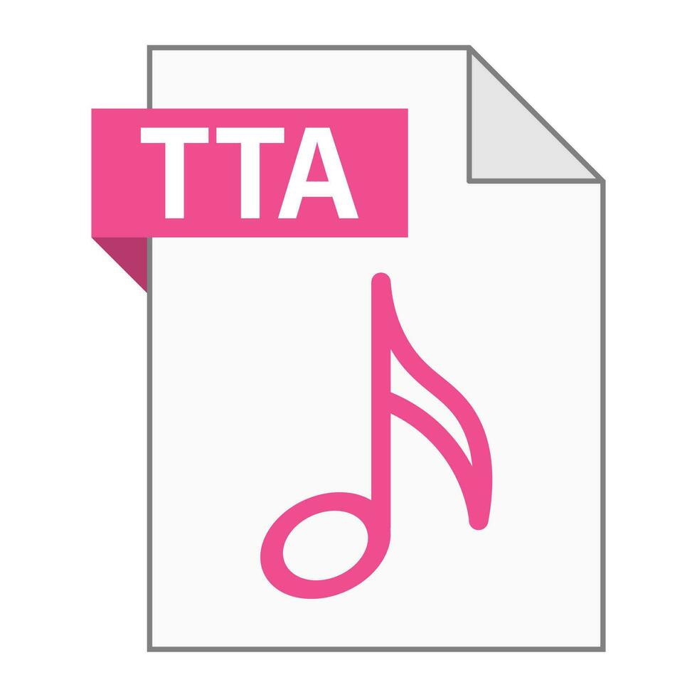 Modern flat design of TTA file icon for web vector