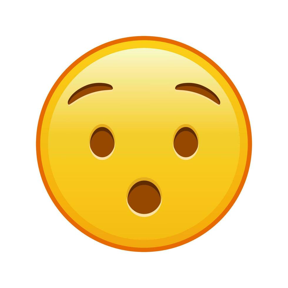 Hushed face Large size of yellow emoji smile vector