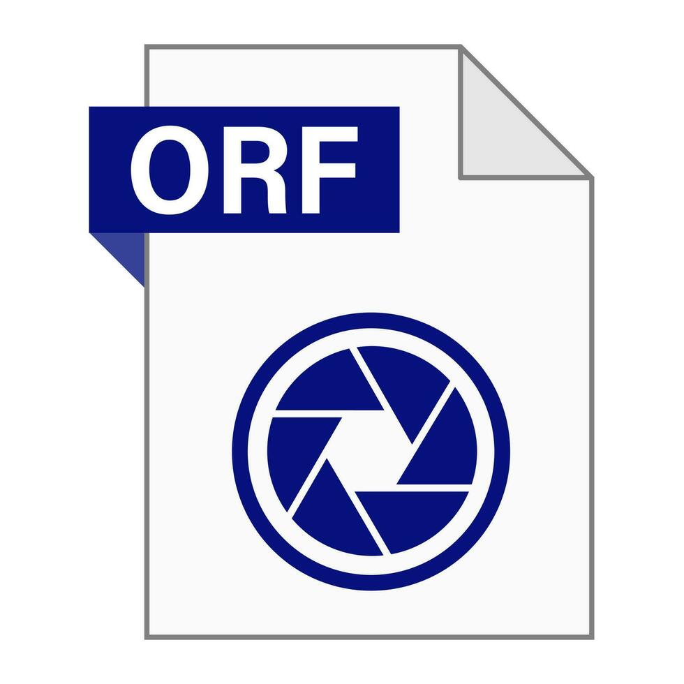 diseño plano moderno del icono de archivo orf para web vector