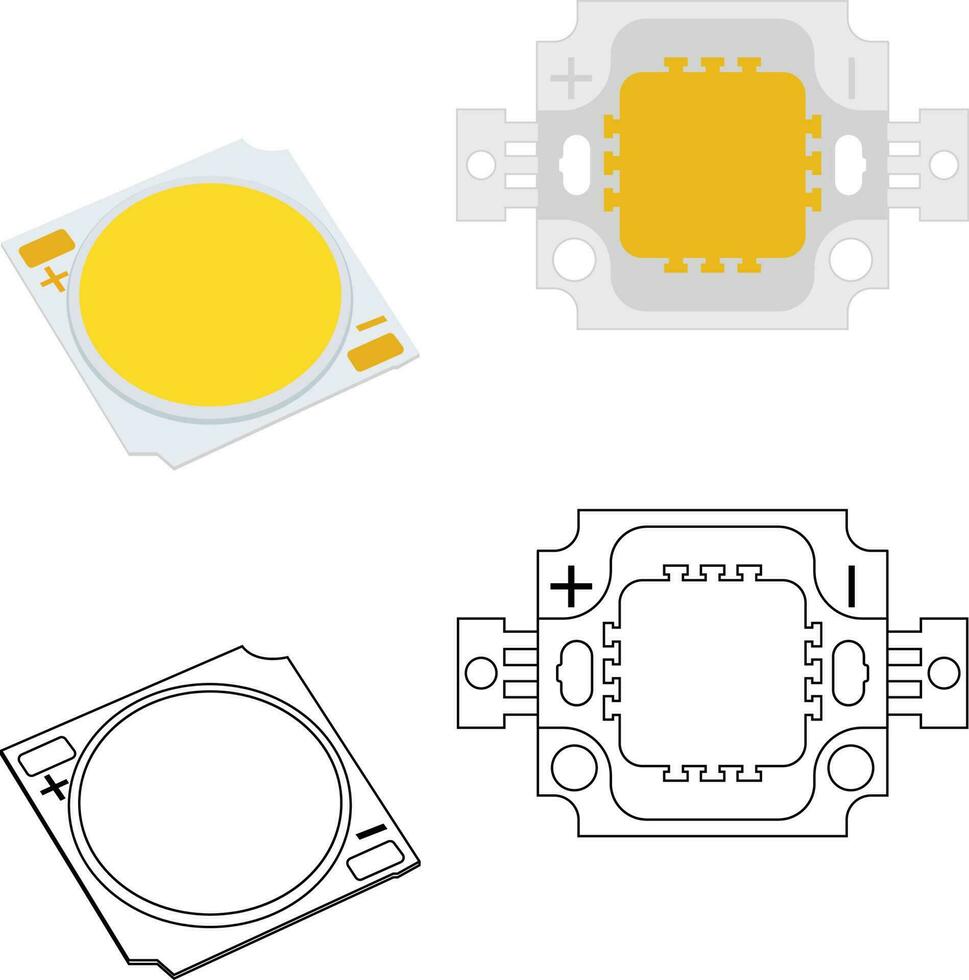 SMD LED for bulb vector illustration surface mounted diode vector image