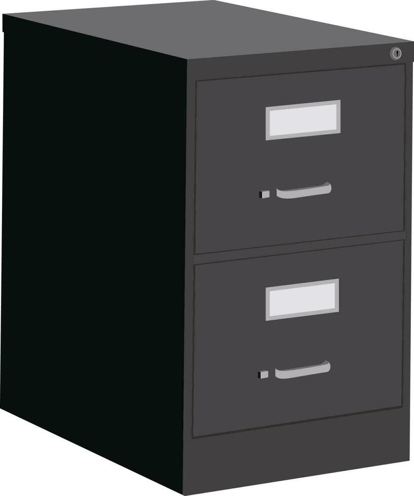 Vertical legal file cabinet  2 drawer vector image