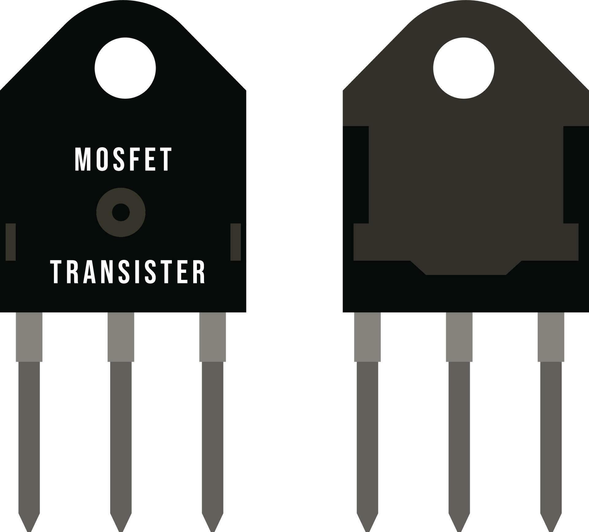 mosfet transistor vector ilustración metal óxido semiconductor campo