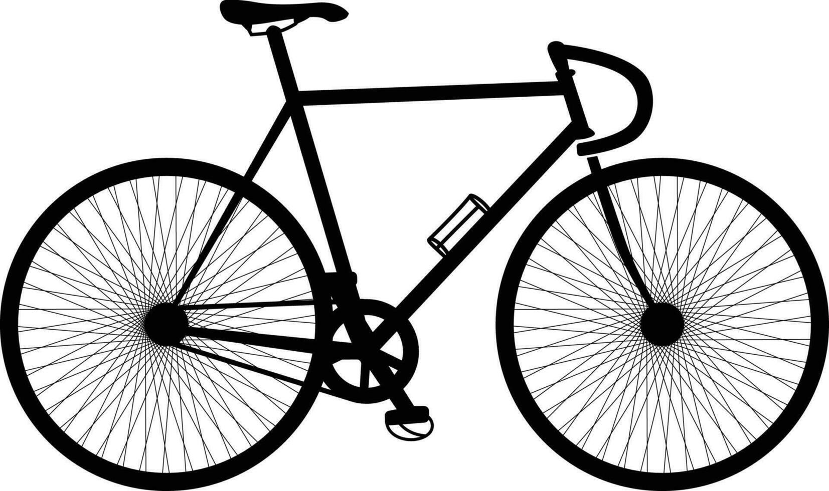 Adventure touring Road Bicycle Touring  black and white detailed vector illustration.