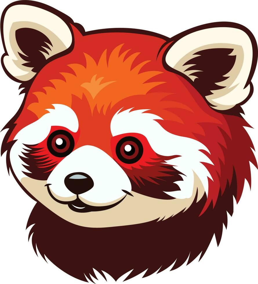 Red panda or ailurus fulgens or lesser panda illustration image vector