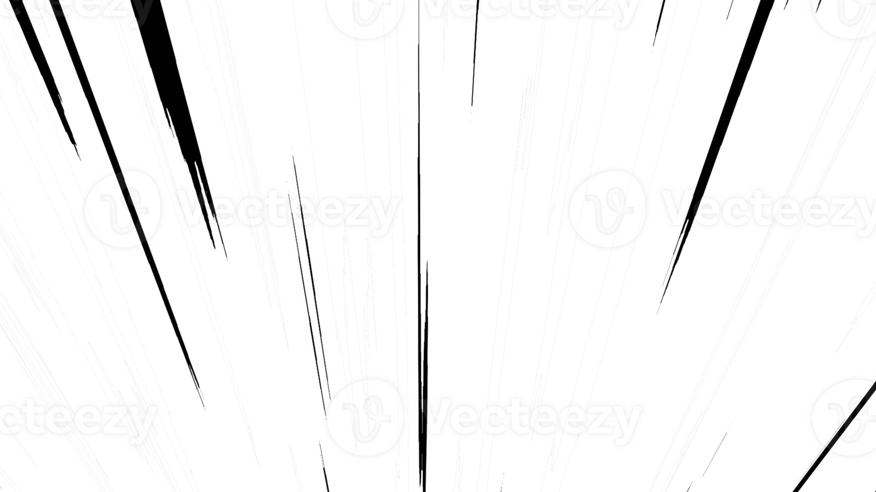 Abstract Comic Cartoon Fast Speed line from Bottom Isolated Alpha Overlay Transparent PNG Background