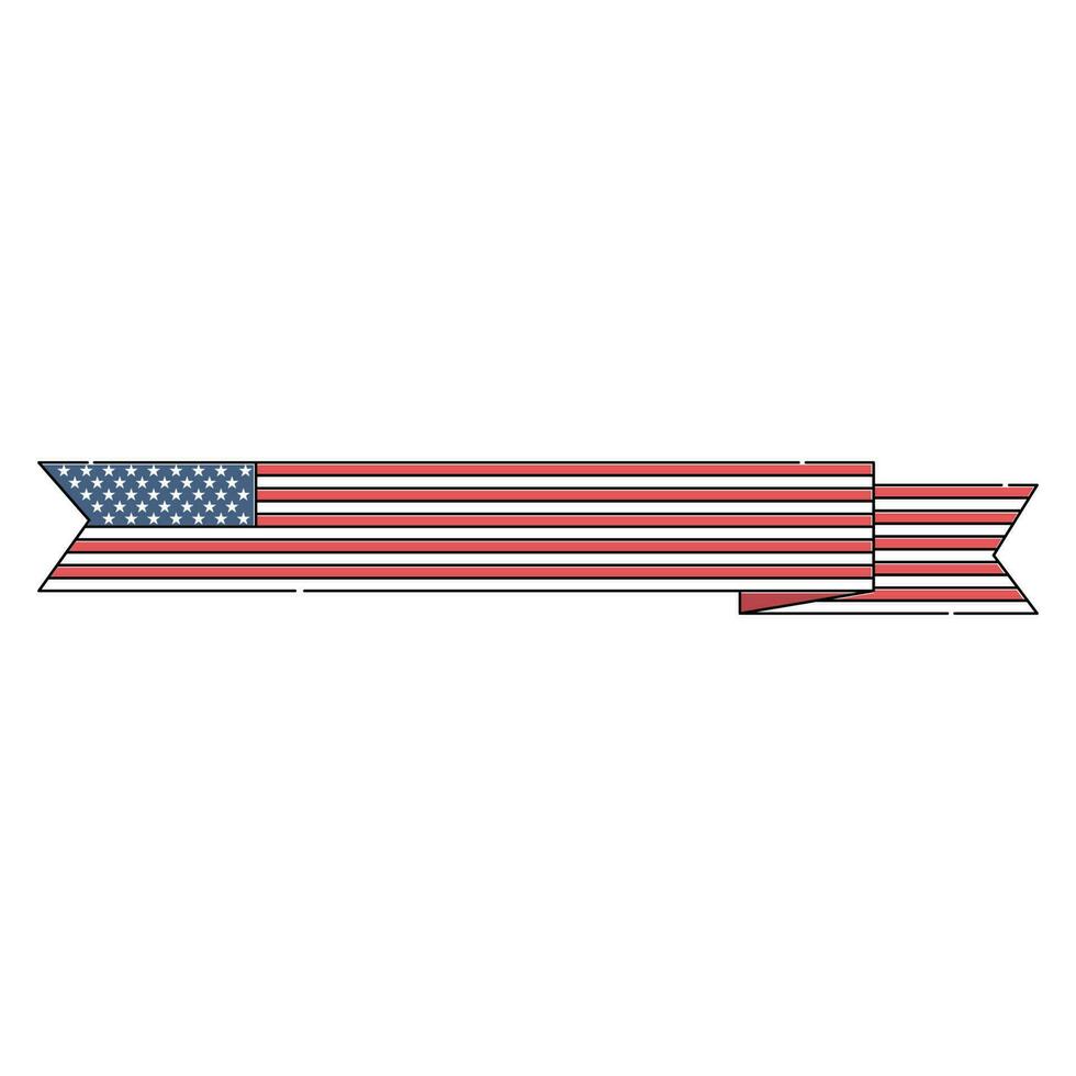 flag ribbon for american independent day celebration vector