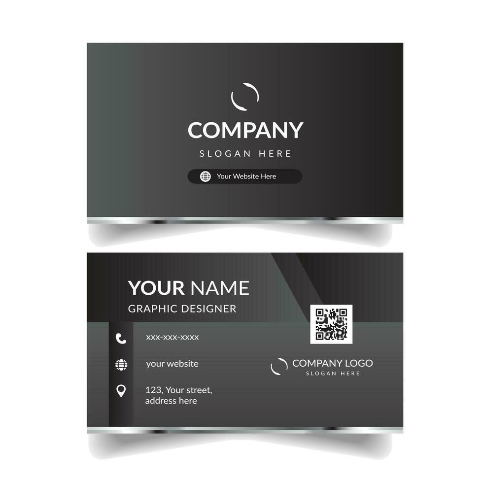 Modern Business Card Template in Black vector