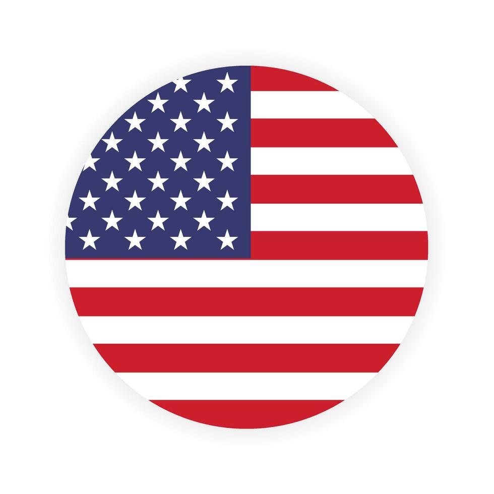 Vector round American flag background