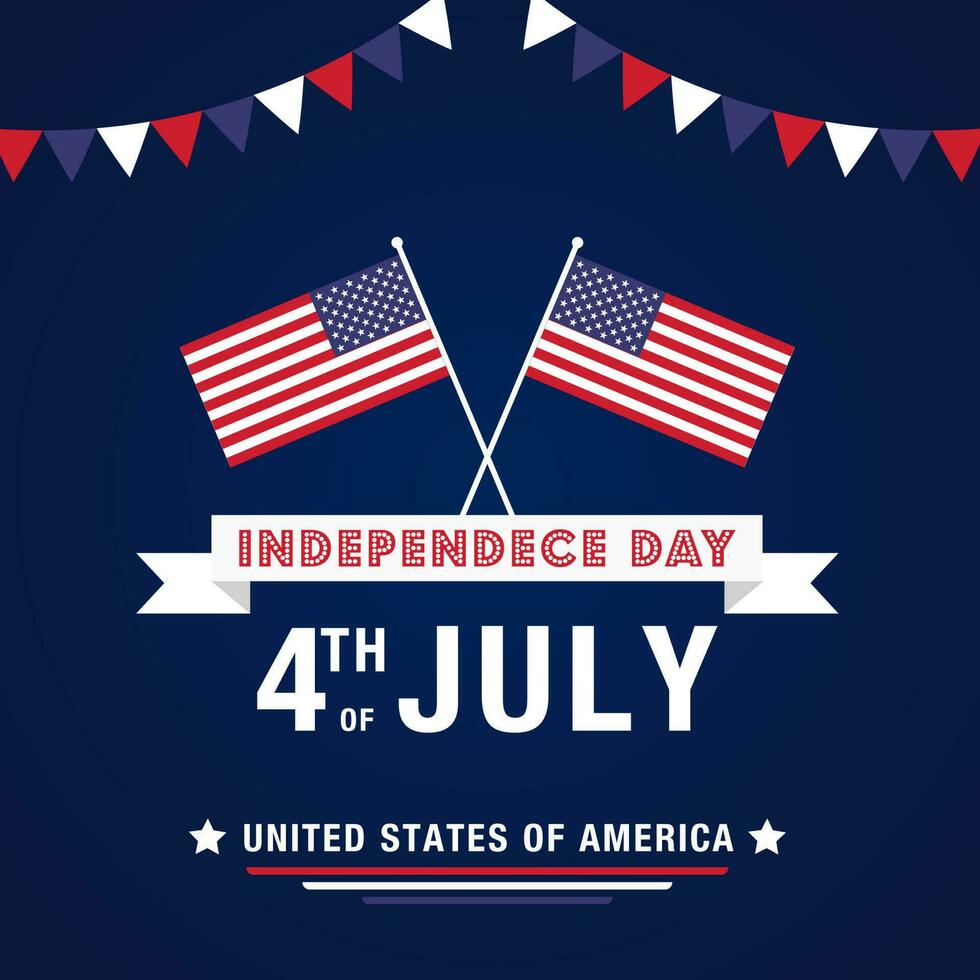 Vector flat 4th of July - American independence day illustration