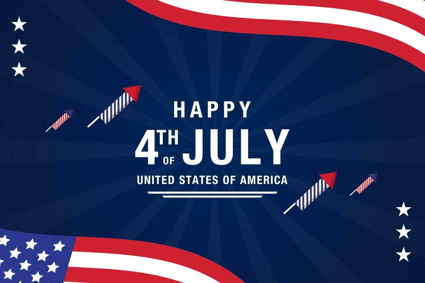 Vector flat design of American day 4th of July background