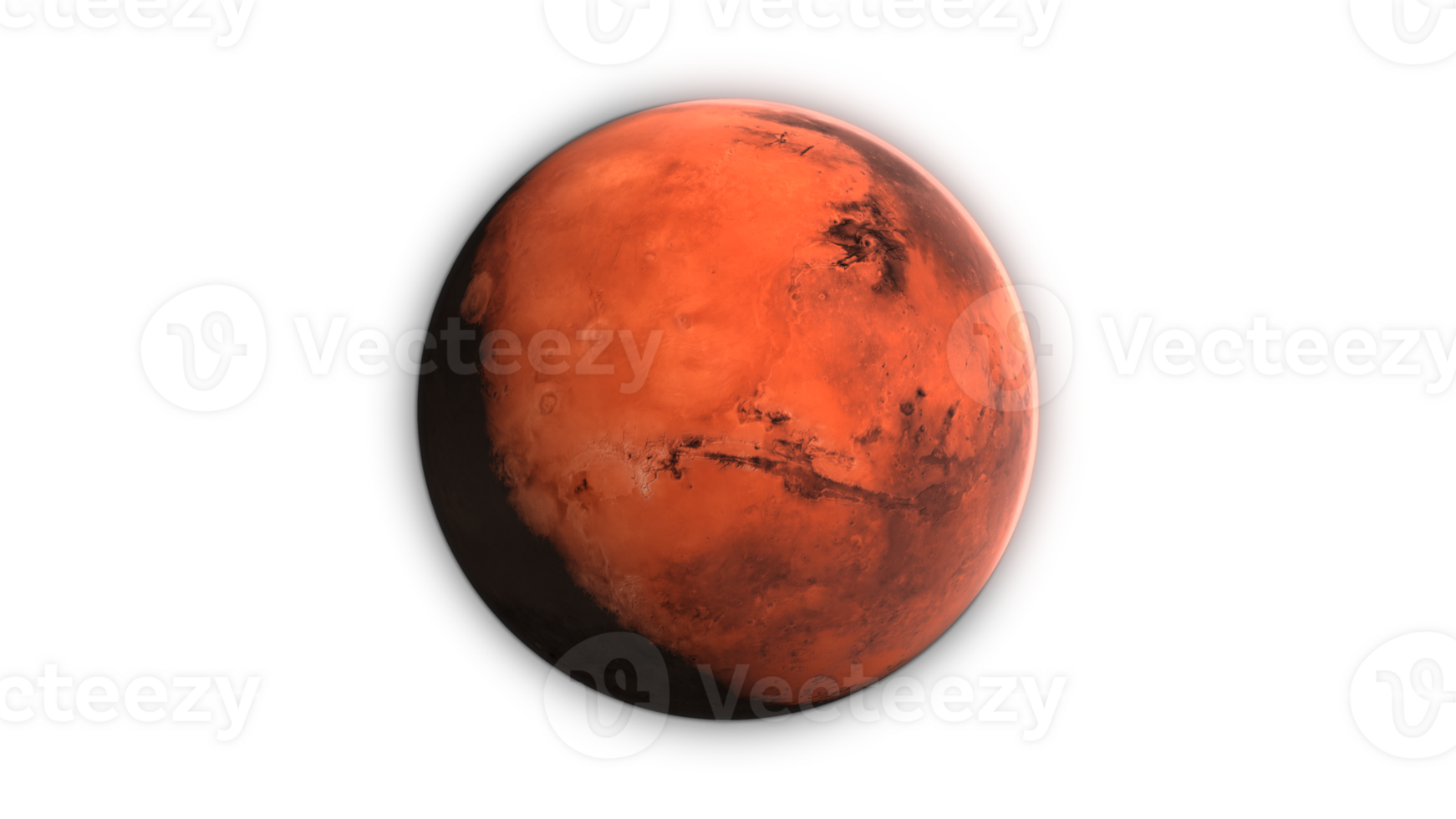 3D Render Mars Planet 360 Rotation On Galaxy Space Star Field 3D Illustration png