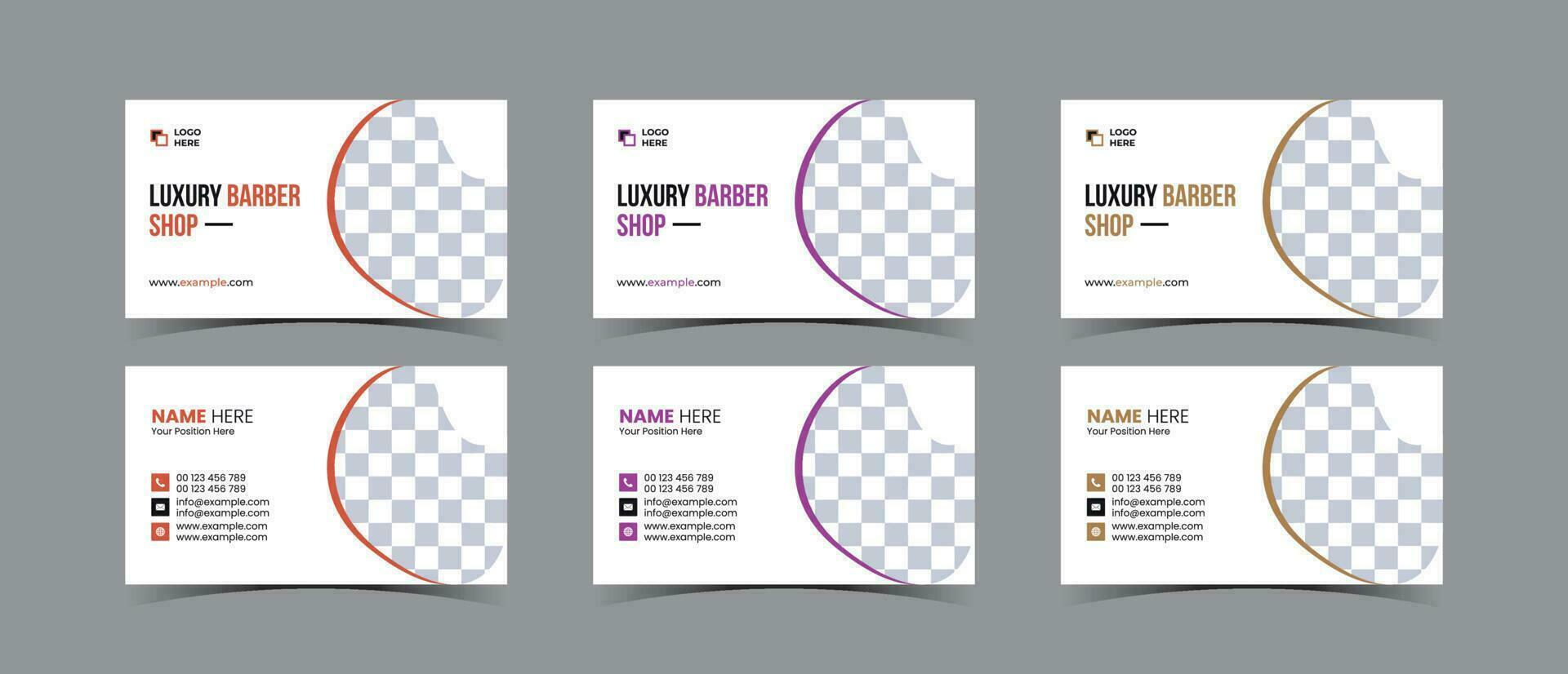 Business card design for Barbershop business vector