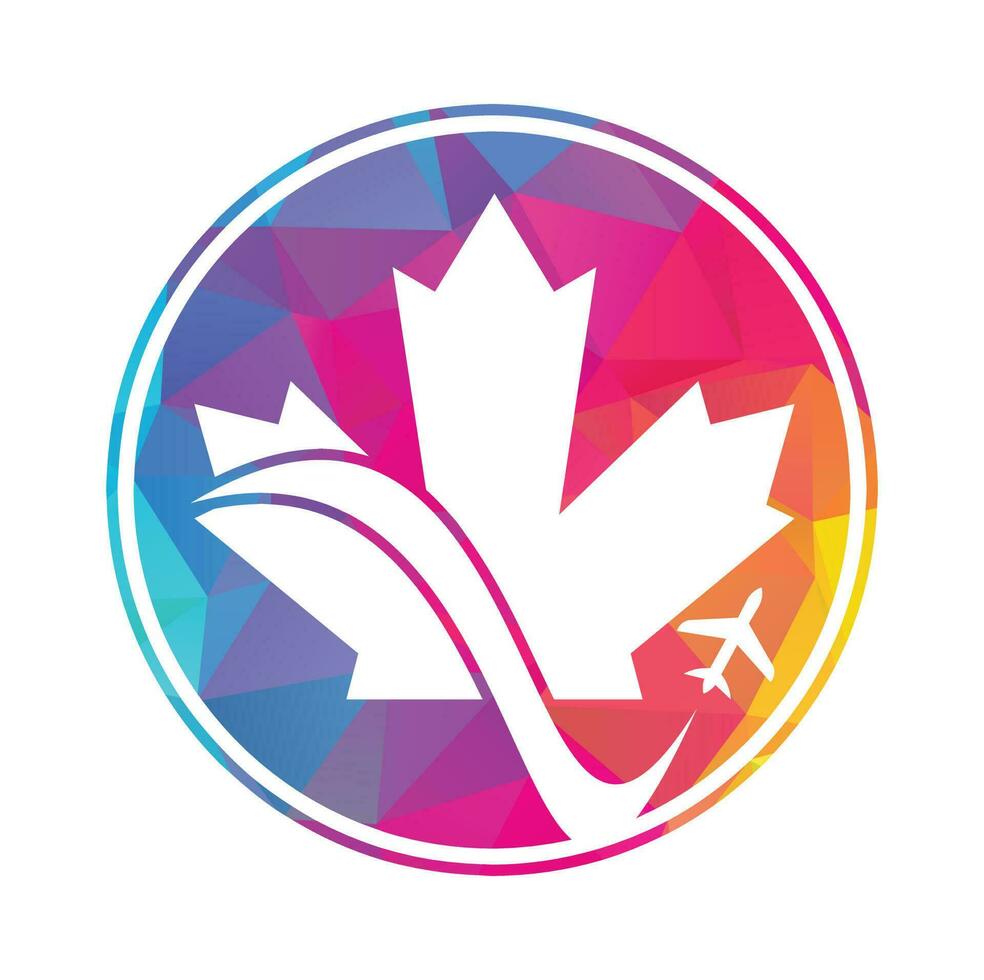 diseño del logotipo del vector de viaje de canadá. concepto de diseño del logotipo del vector de aviación canadiense.