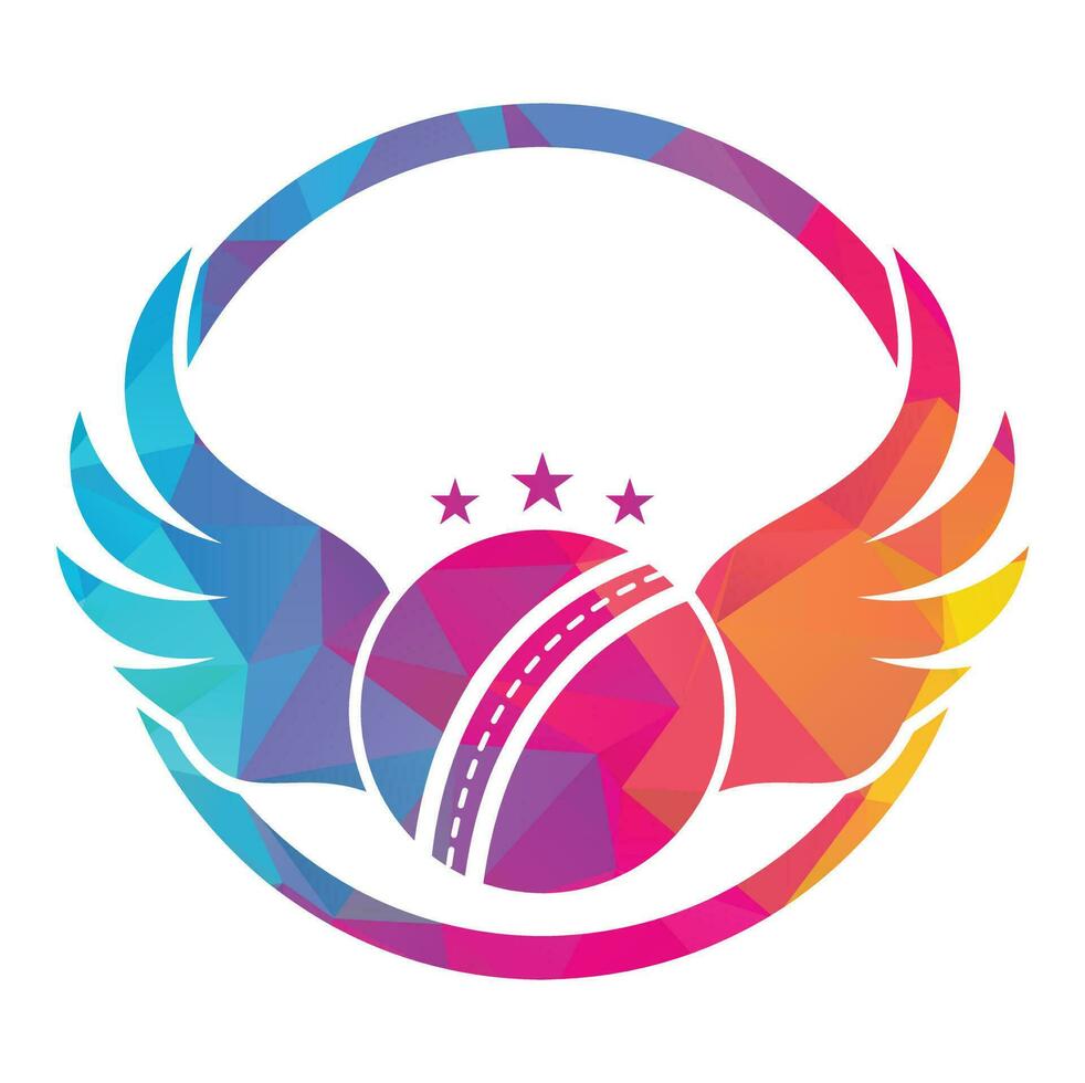 Cricket sports vector logo design template. Cricket ball with wings icon design.