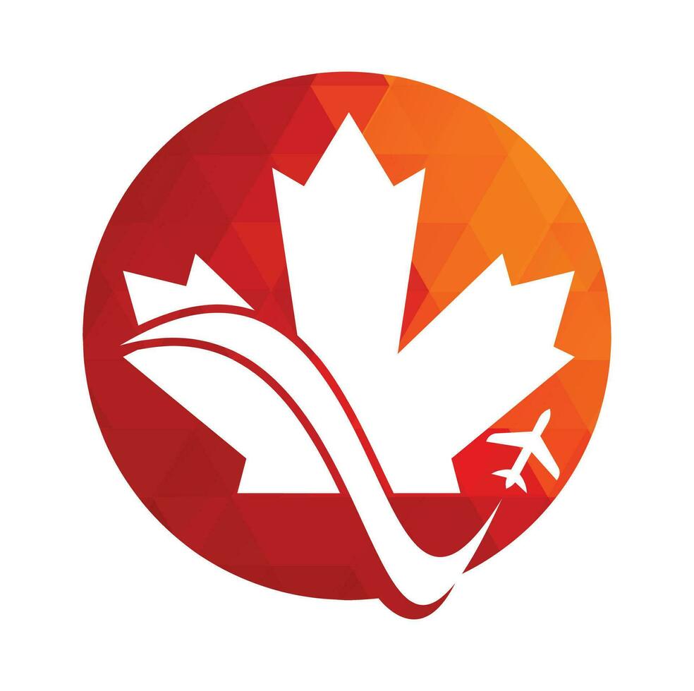 Canada travel vector logo design. Canadian aviation vector logo design concept.