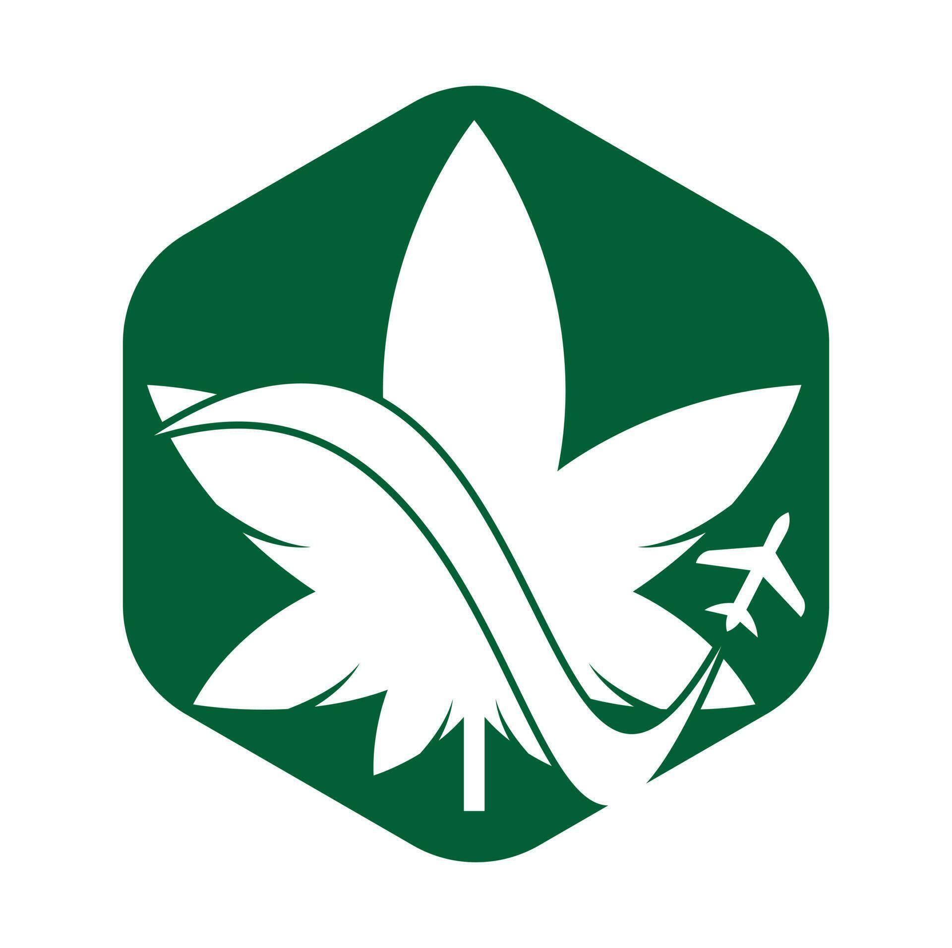 Marijuana leaf and air plane Vector logo combination. Hemp and airplane