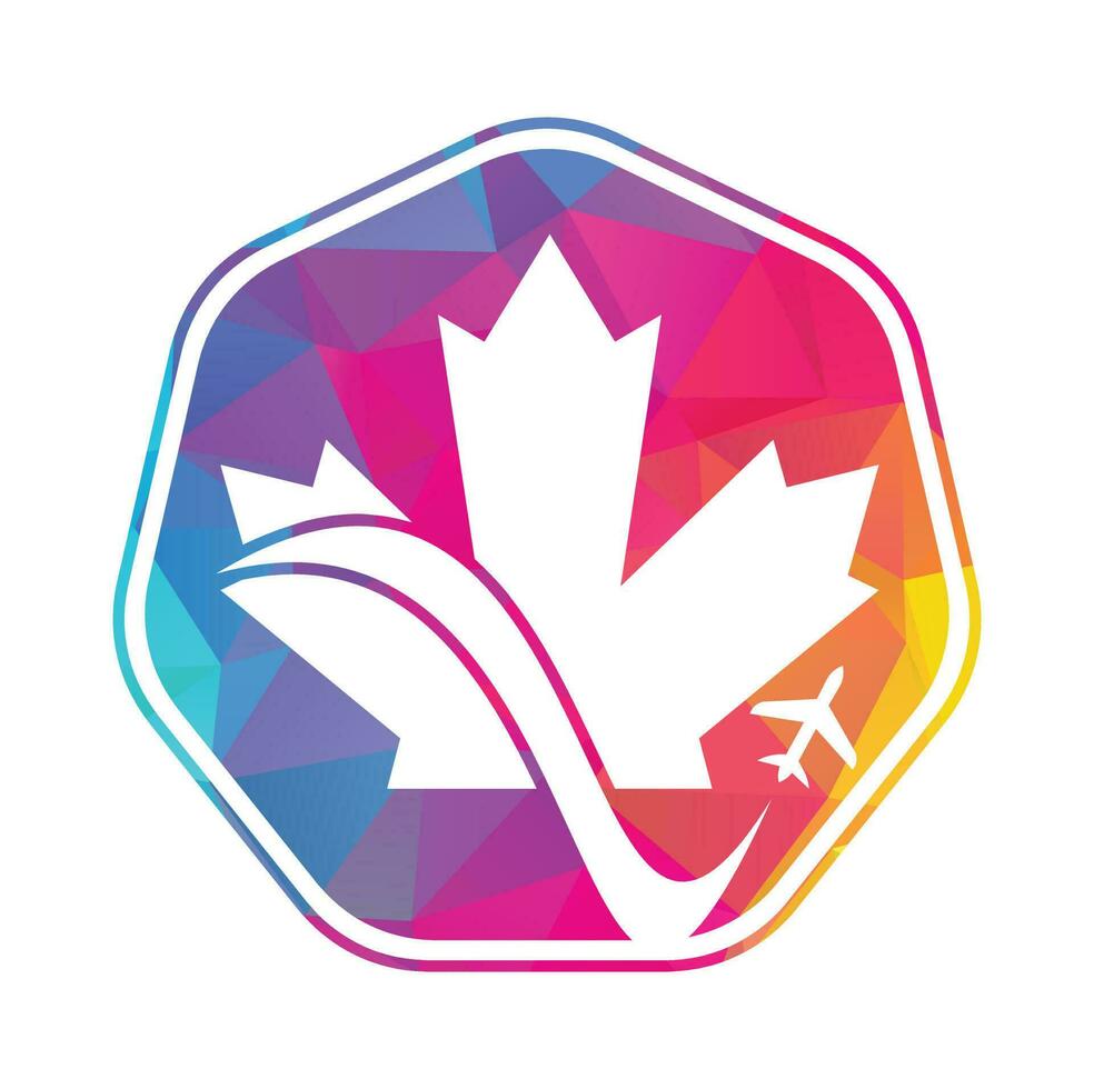 diseño del logotipo del vector de viaje de canadá. concepto de diseño del logotipo del vector de aviación canadiense.