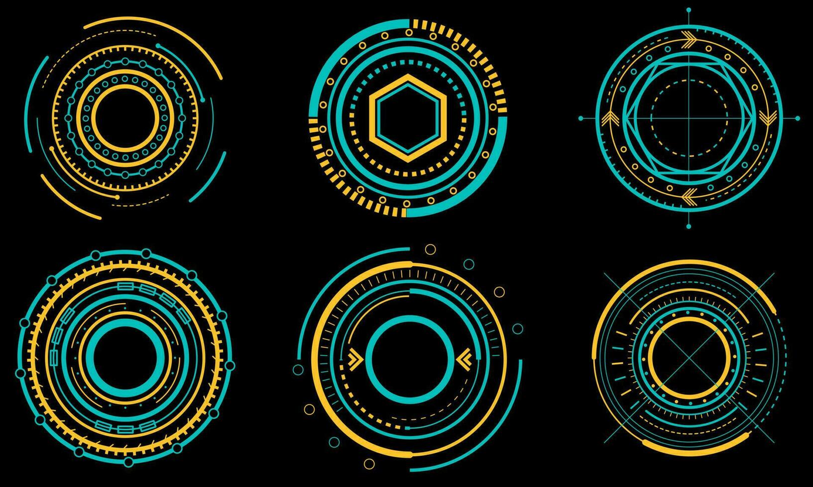 conjunto de circular digital tecnología vector