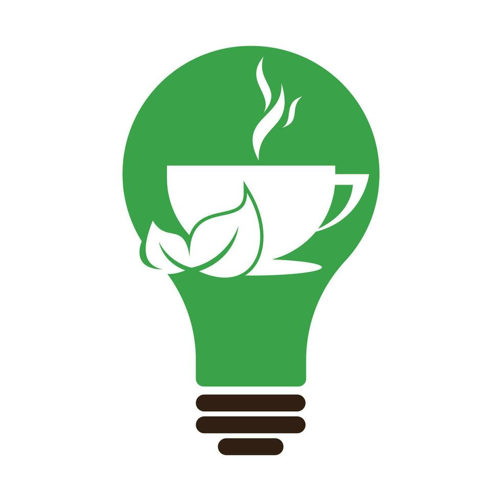 eco café bulbo forma concepto logo modelo diseño. verde café logo modelo diseño vector. vector