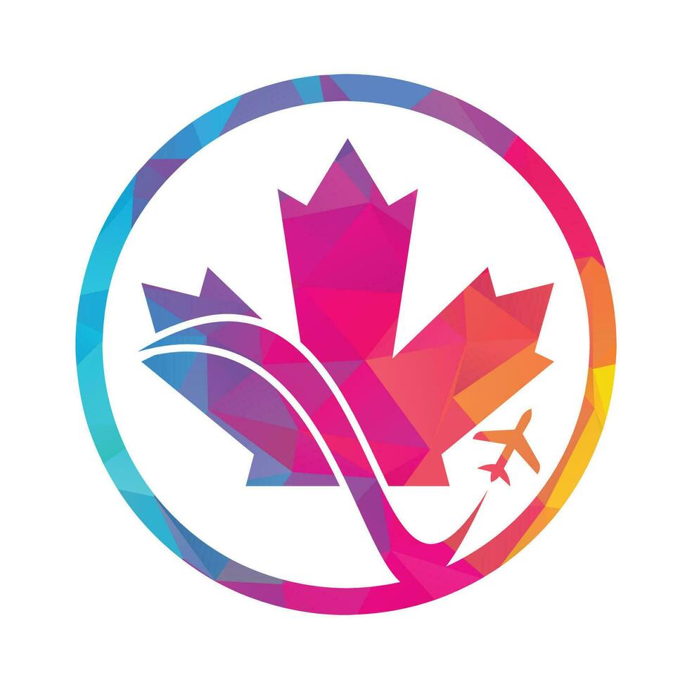 Canada travel vector logo design. Canadian aviation vector logo design concept.