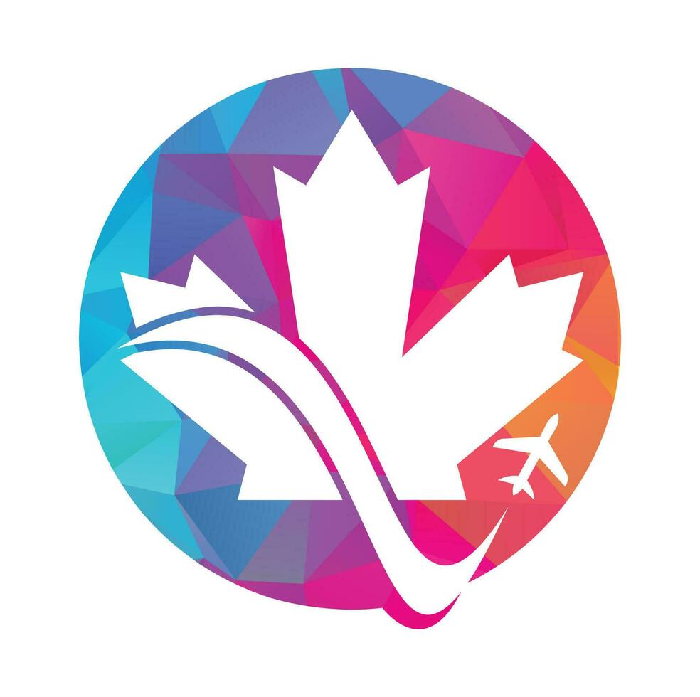 Canada travel vector logo design. Canadian aviation vector logo design concept.