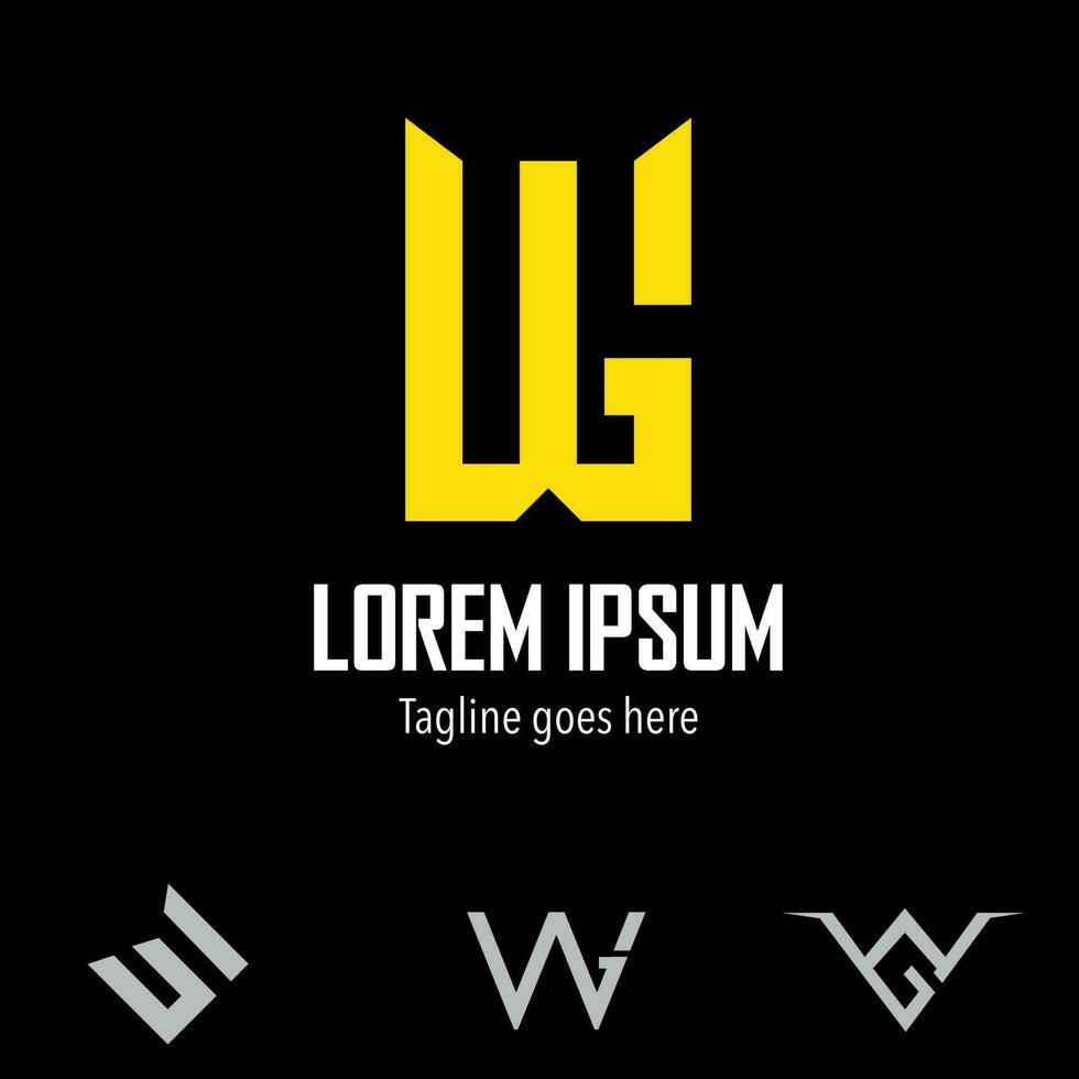 W and G letter based set monogram logo concept symbols vector